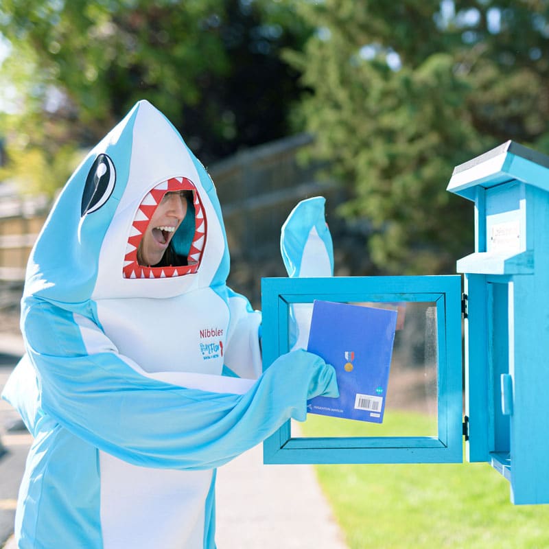 Bluefish Bend Dentist Free Library Shark Mascot